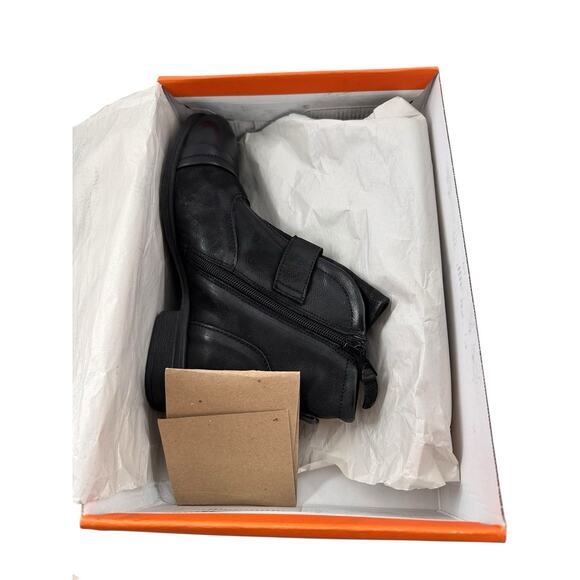 Miz Mooz Leather Buckled Ankle Boot-Siggy-Black Distressed Leather Sz 37/ 7 US - Picture 7 of 8